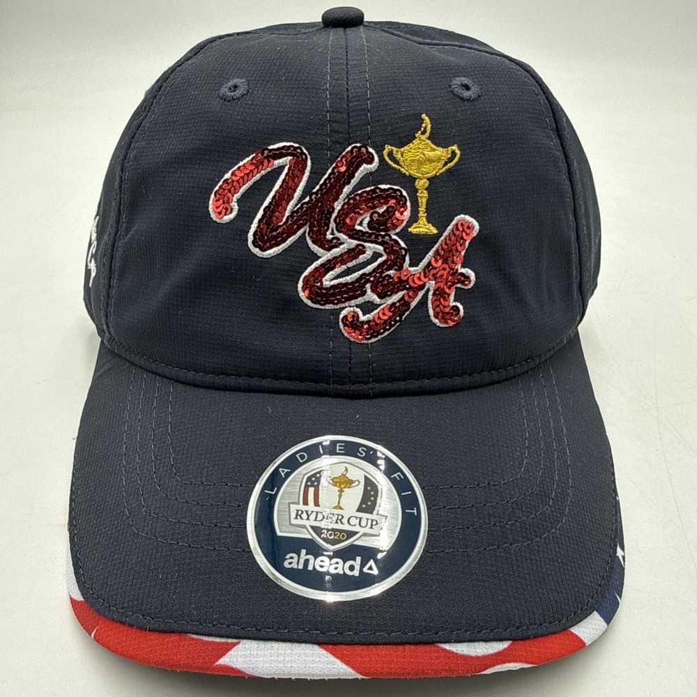 2020 Ryder Cup Whistling Straits Sequin Womens Hat Cap USA Bejeweled AHEAD Navy